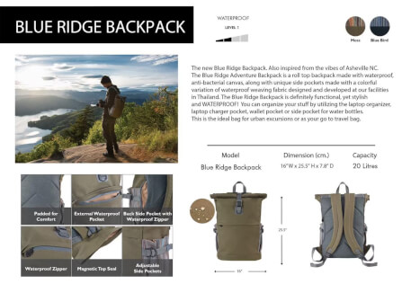 FEELFREE BLUE RIDGE BACKPACK กระเป๋ากันน้ำ กระเป๋าเป้กันน้ำ พรีเมี่ยม สี BLUE BIRD_11